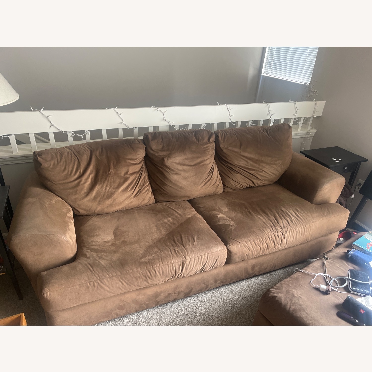 Light Brown Fabric 3+ Seater Sofa - image-1