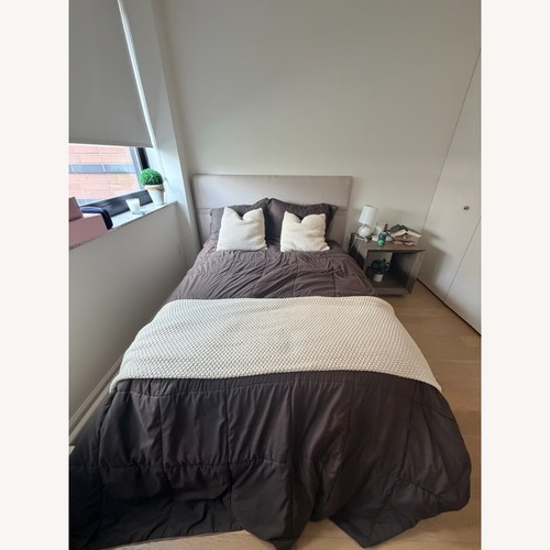 Used Wayfair Natural Fabric Queen Bed for sale on AptDeco