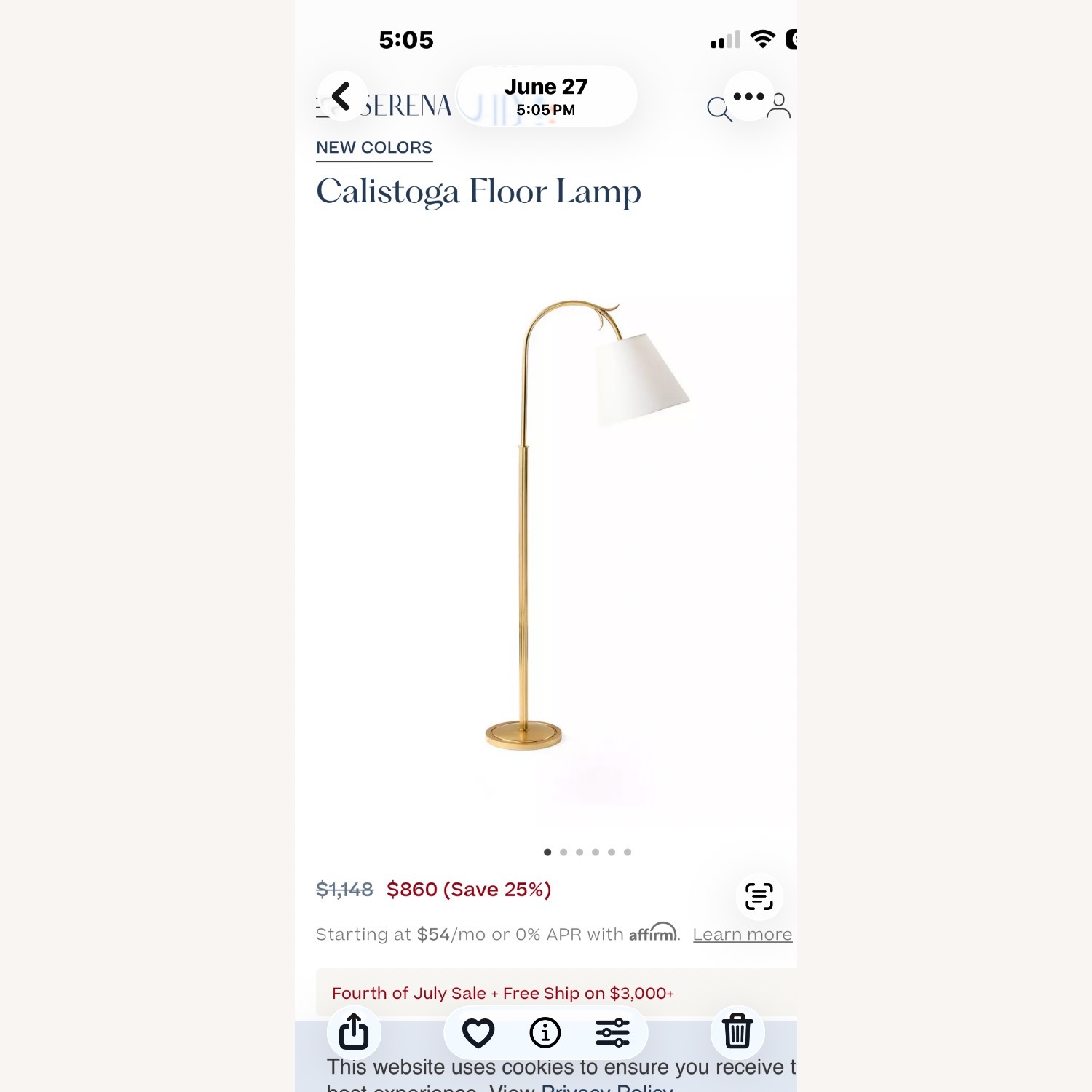 Serena & Lily Calistoga Floor Lamp - image-1