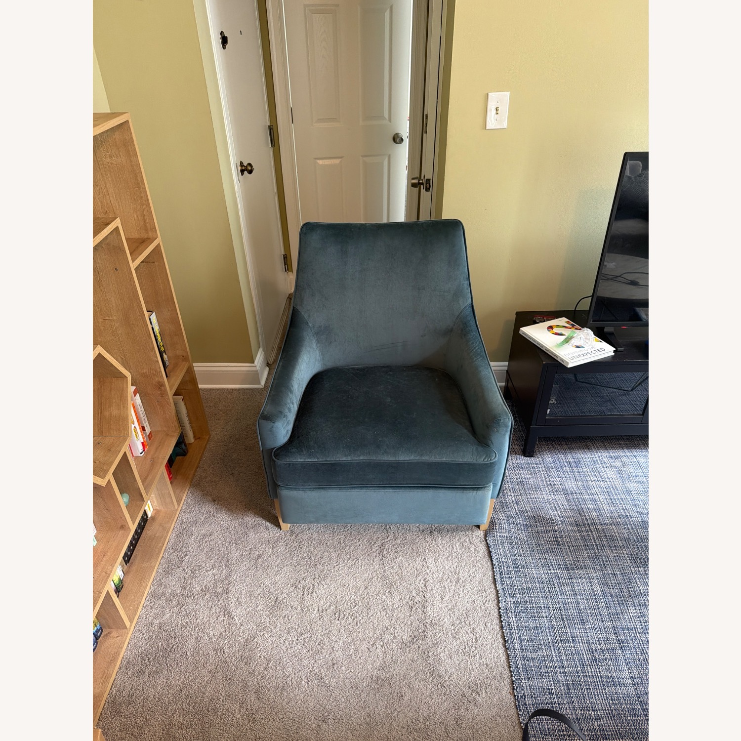 Interior Define Kingsley Blue Fabric Accent Chair - image-2