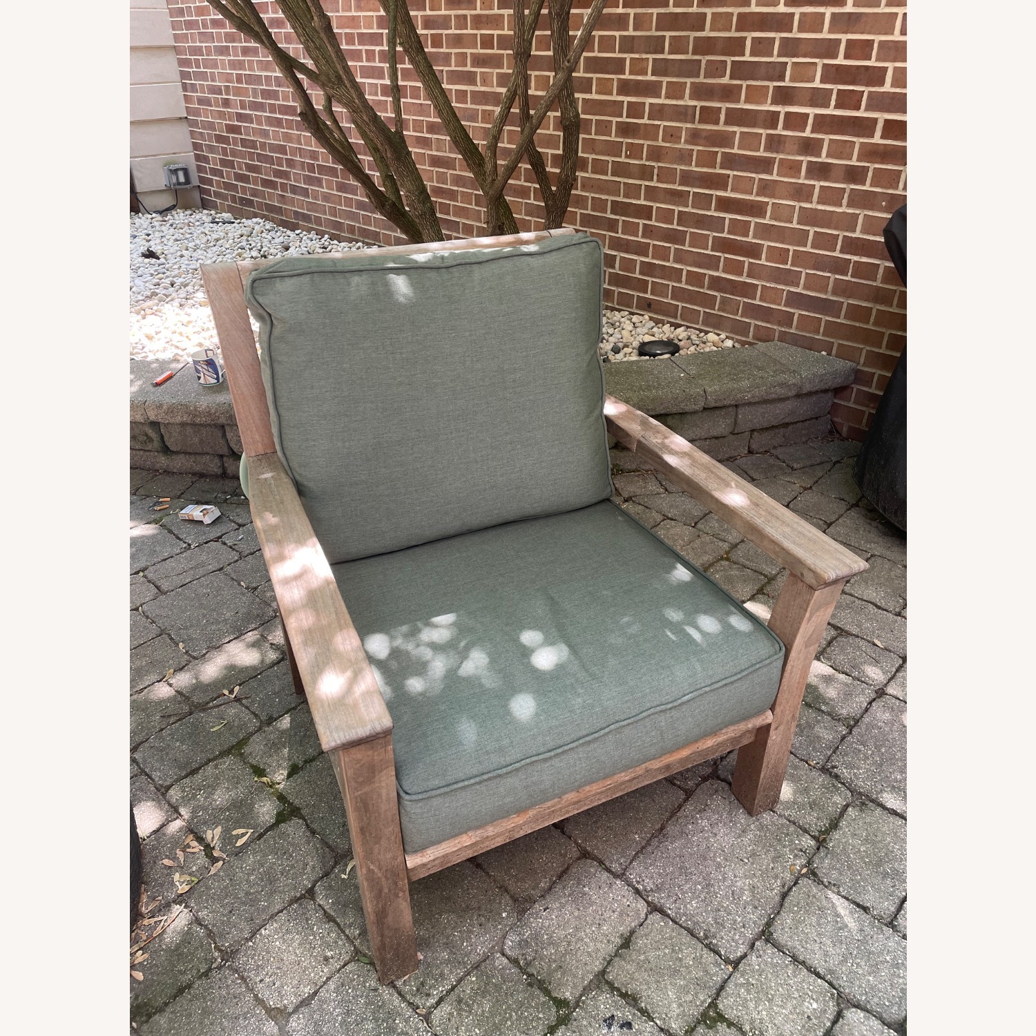 Teak Sofa, Chair and Swivel Chair With Covers - image-8