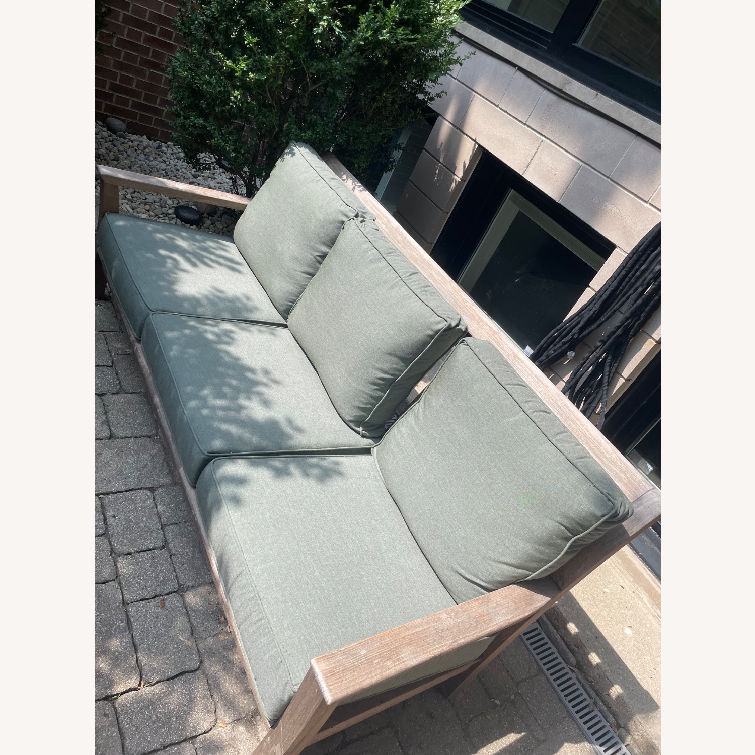 Teak Sofa, Chair and Swivel Chair With Covers - image-3