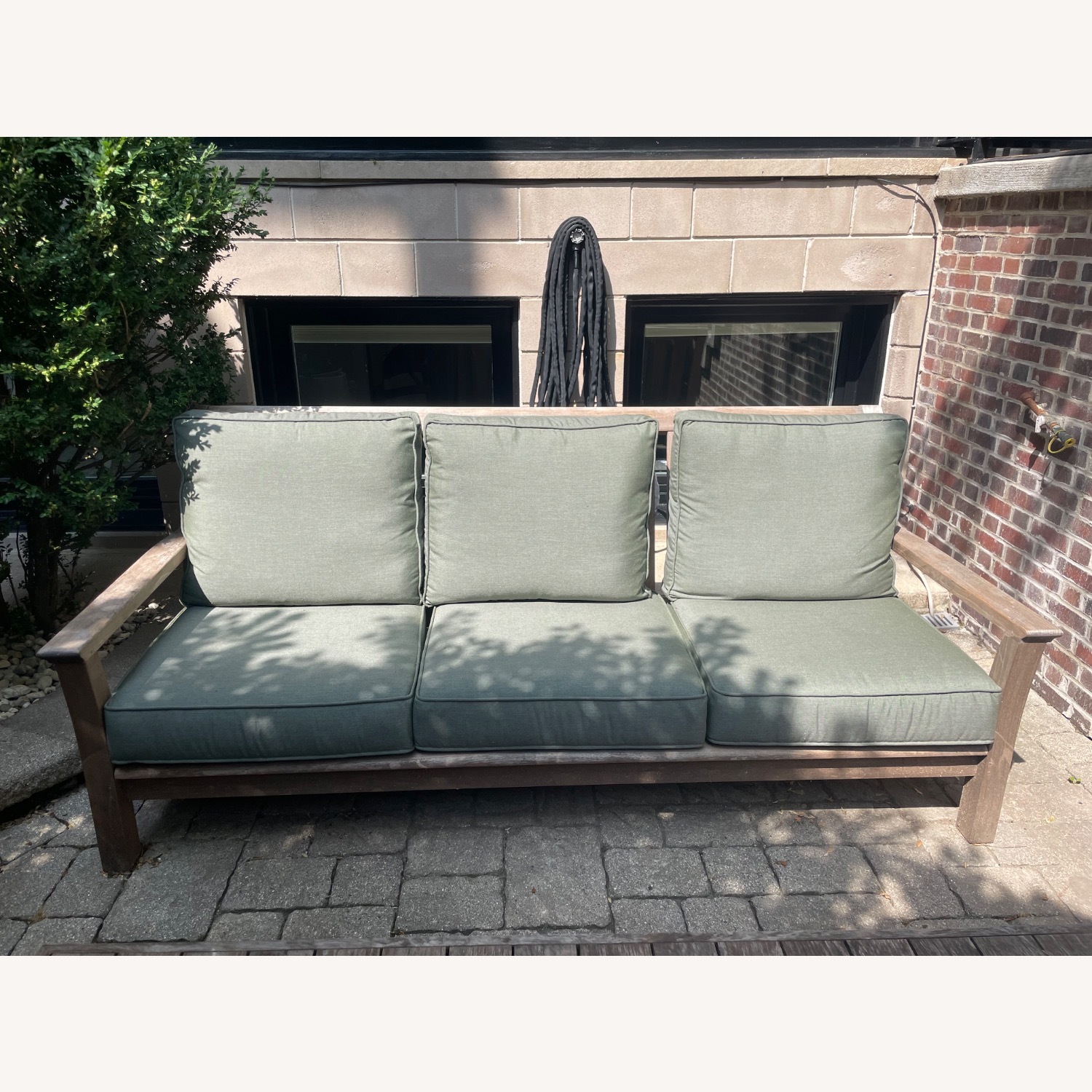 Teak Sofa, Chair and Swivel Chair With Covers - image-10