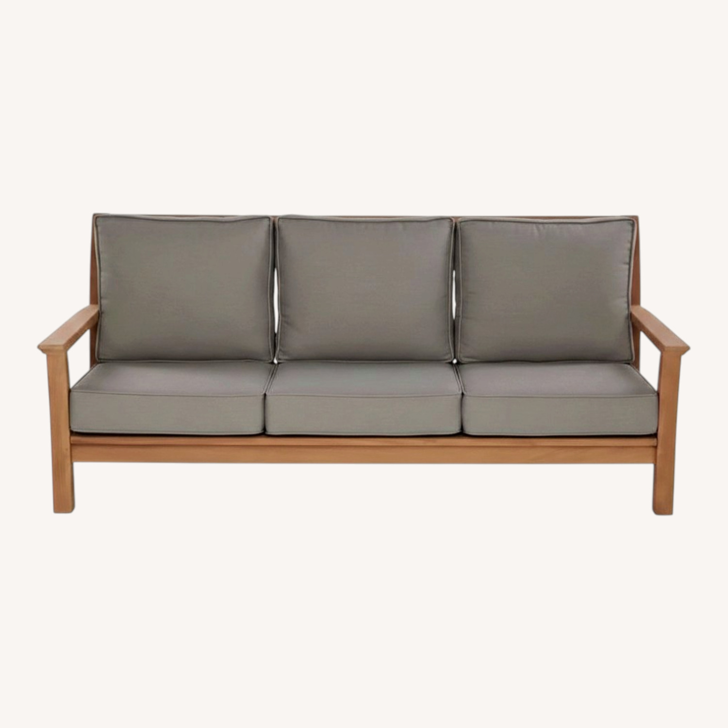 Teak Sofa, Chair and Swivel Chair With Covers - image-0