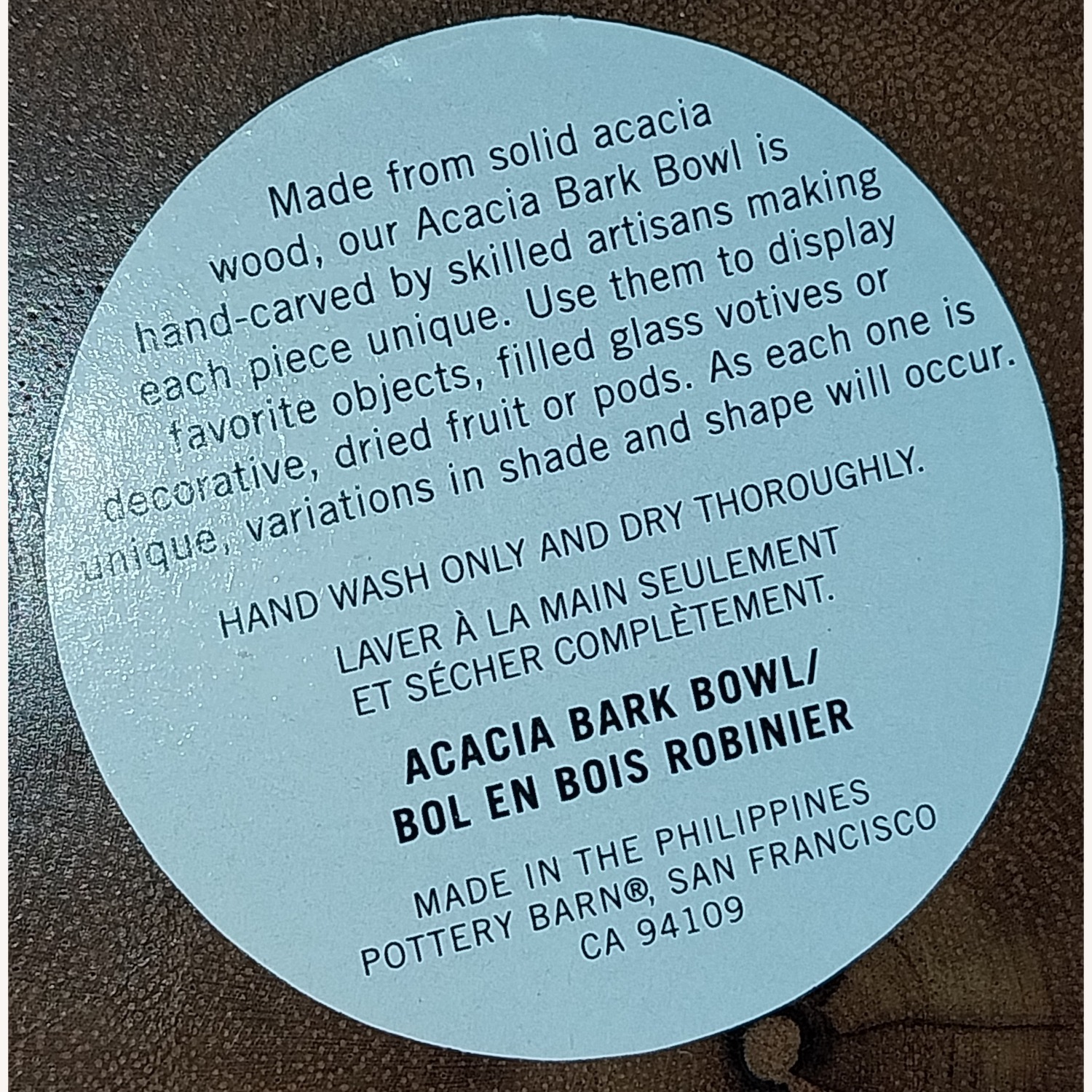 Pottery Barn Acacia Bark Bowl - image-8