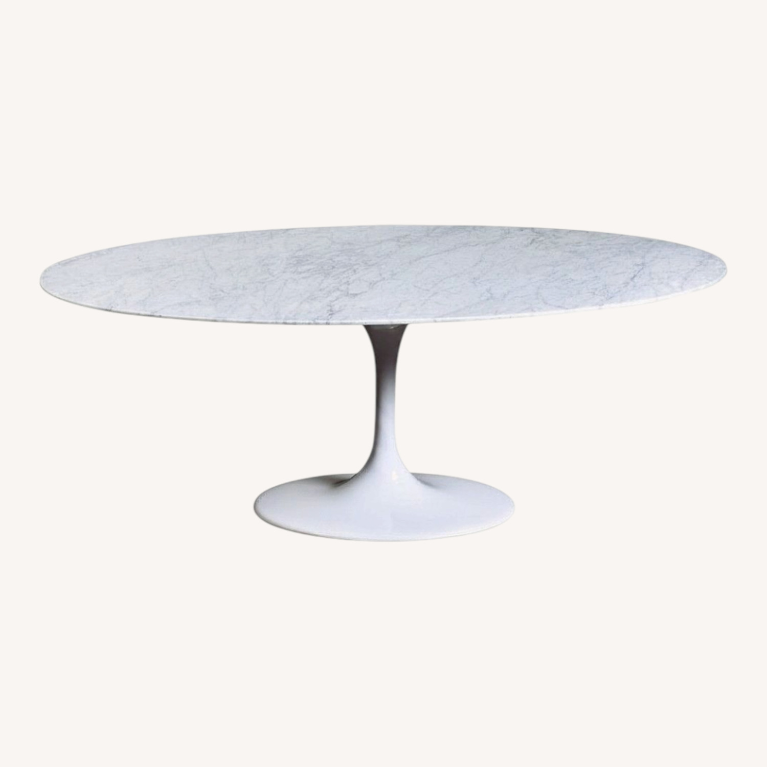 Saarinen-Style Oval Marble Tulip Dining Table - image-0