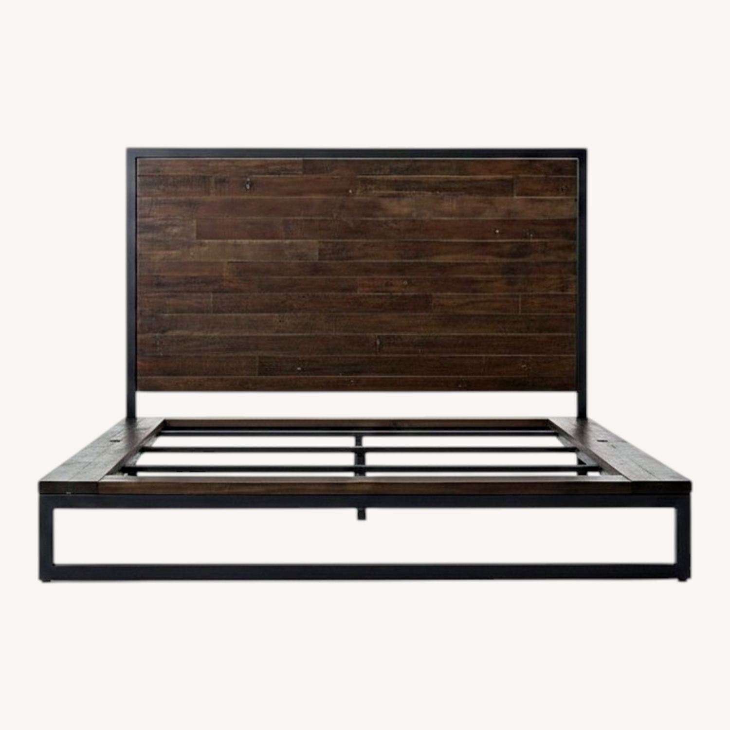 West Elm Dark Brown Wood Queen Bed - image-0
