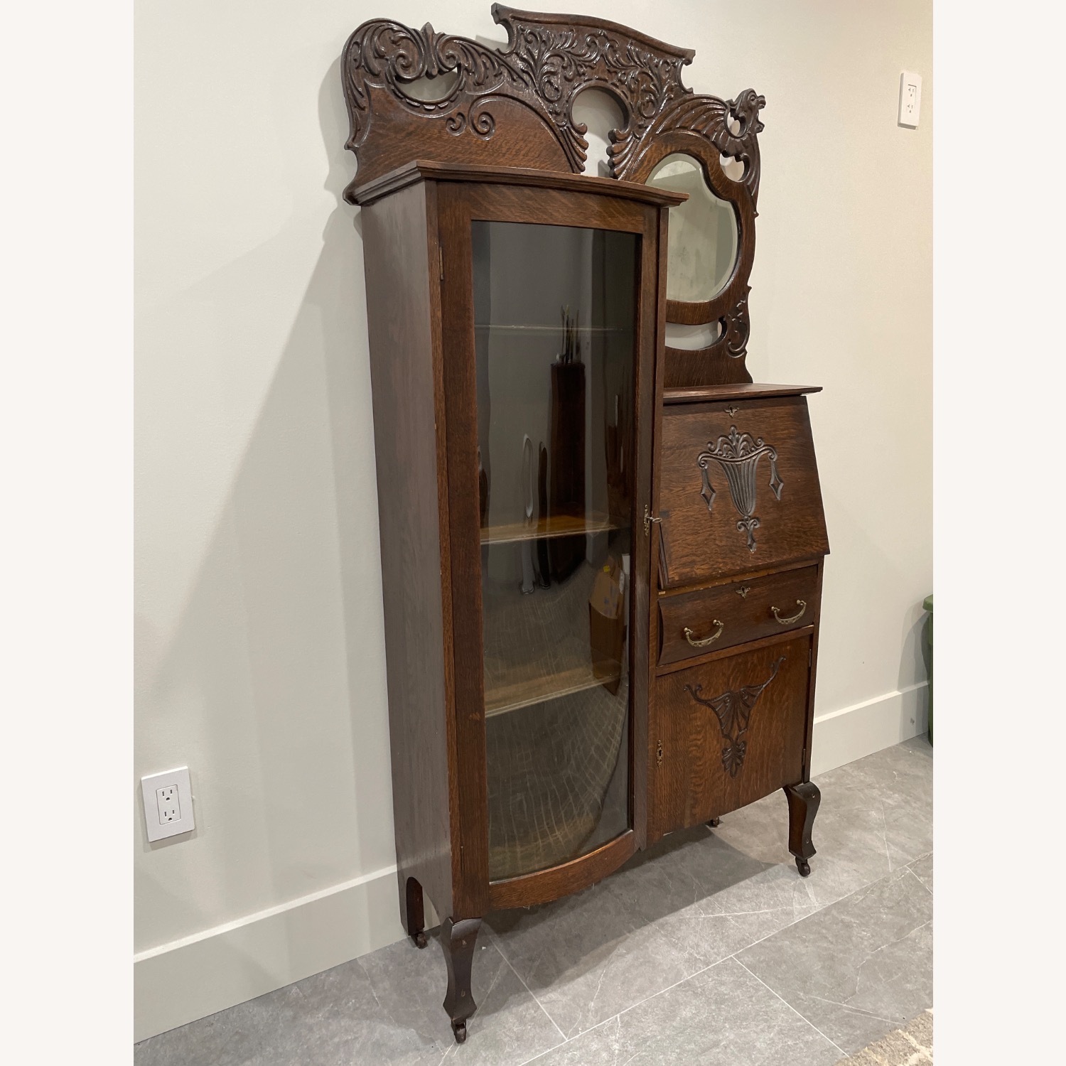 Vintage/Antique Finds Dark Brown Wood Bookcase - image-3