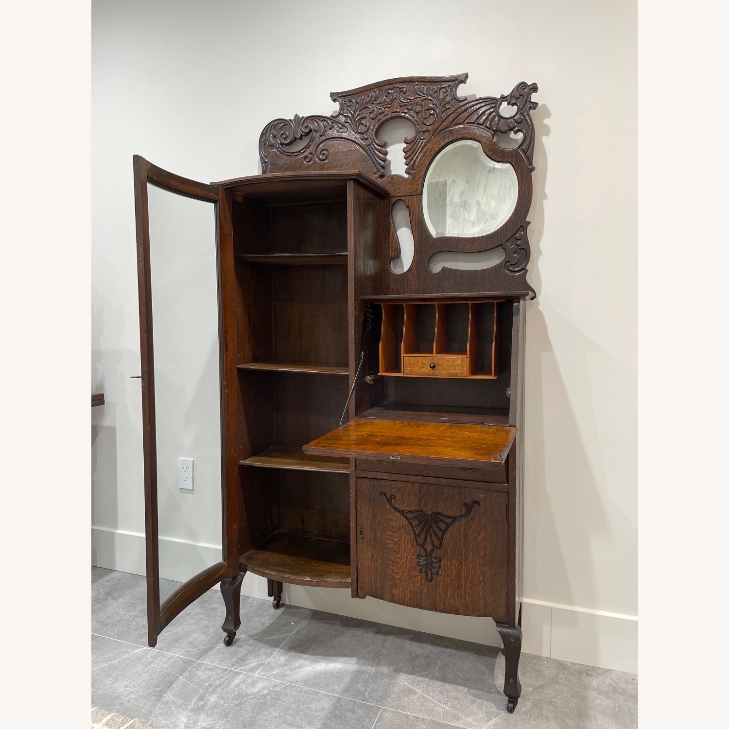 Vintage/Antique Finds Dark Brown Wood Bookcase - image-2