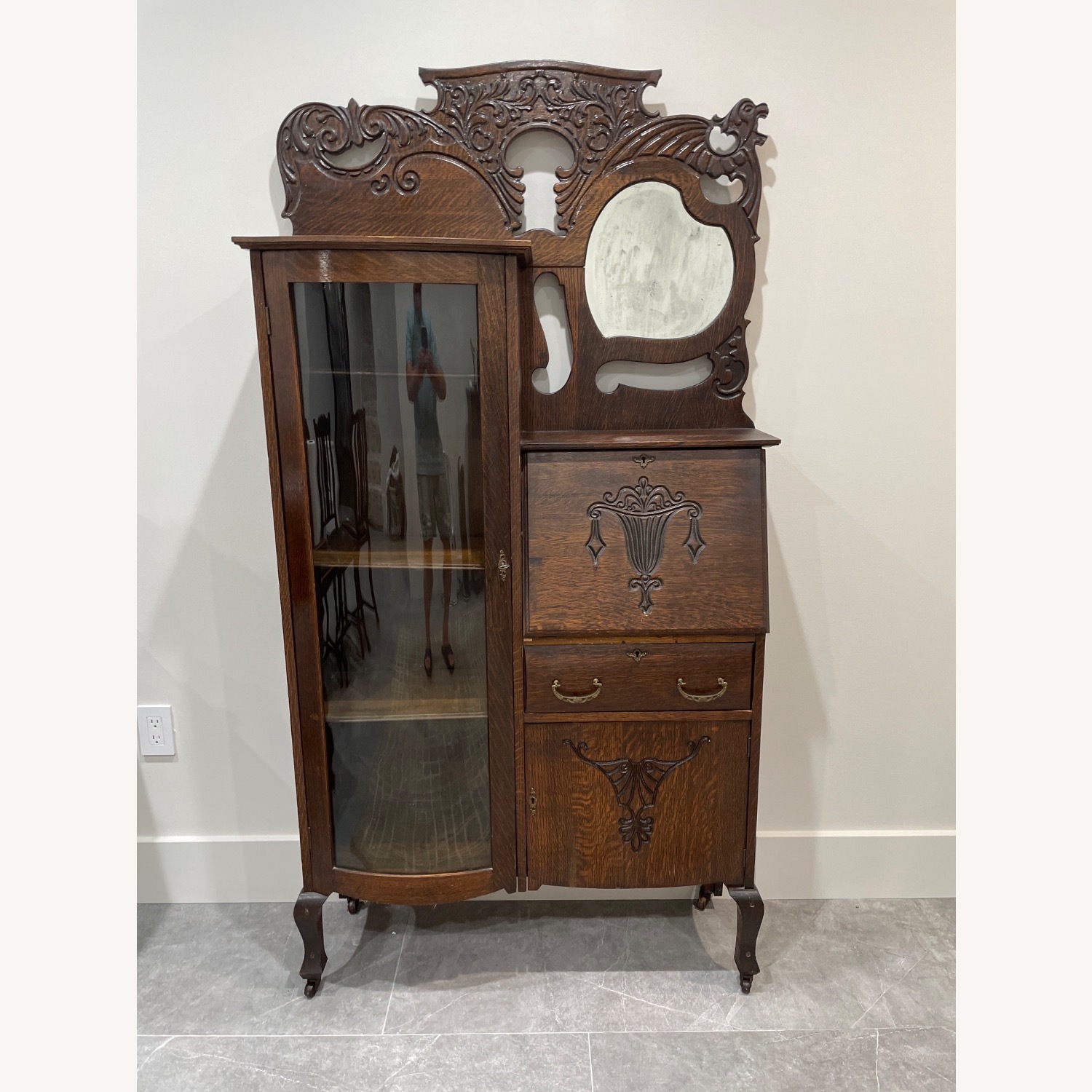 Vintage/Antique Finds Dark Brown Wood Bookcase - image-1