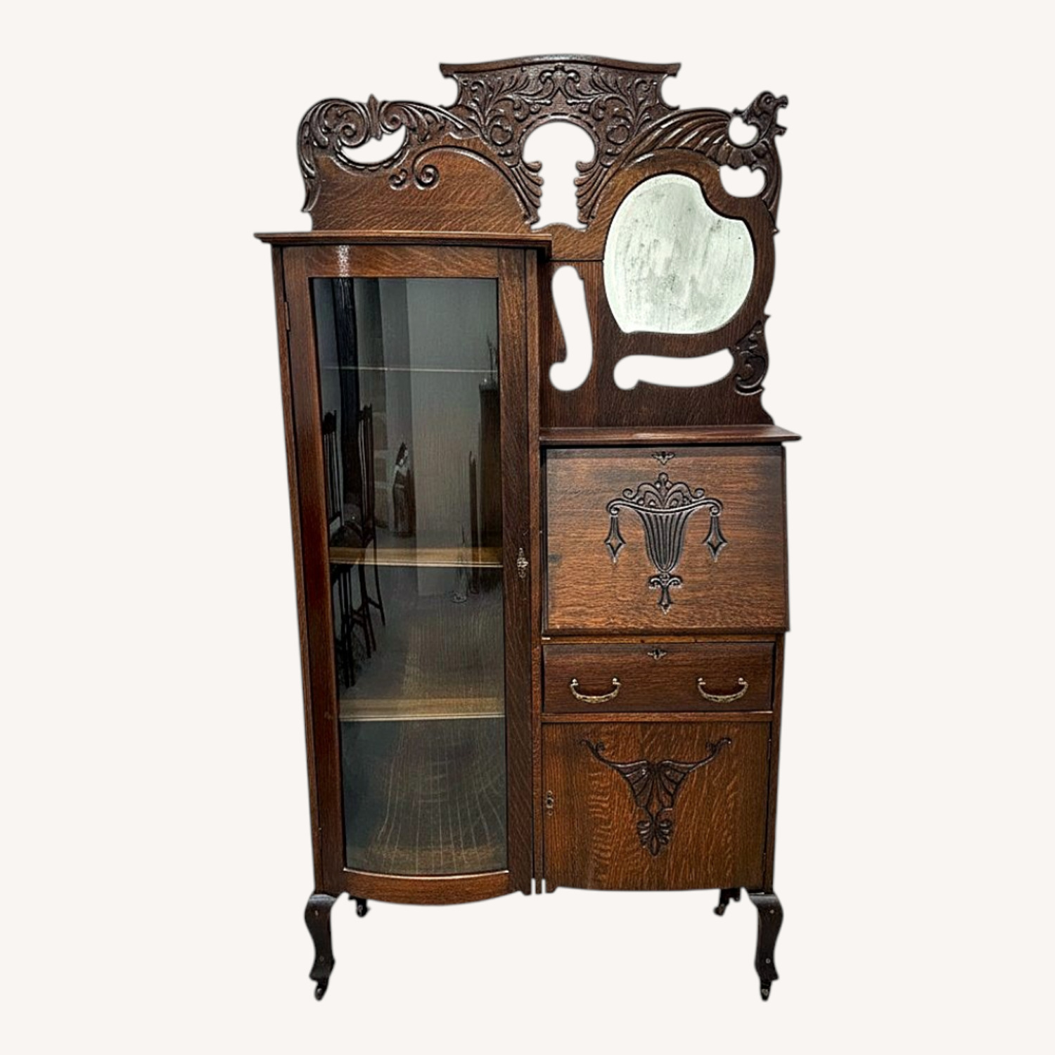 Vintage/Antique Finds Dark Brown Wood Bookcase - image-0