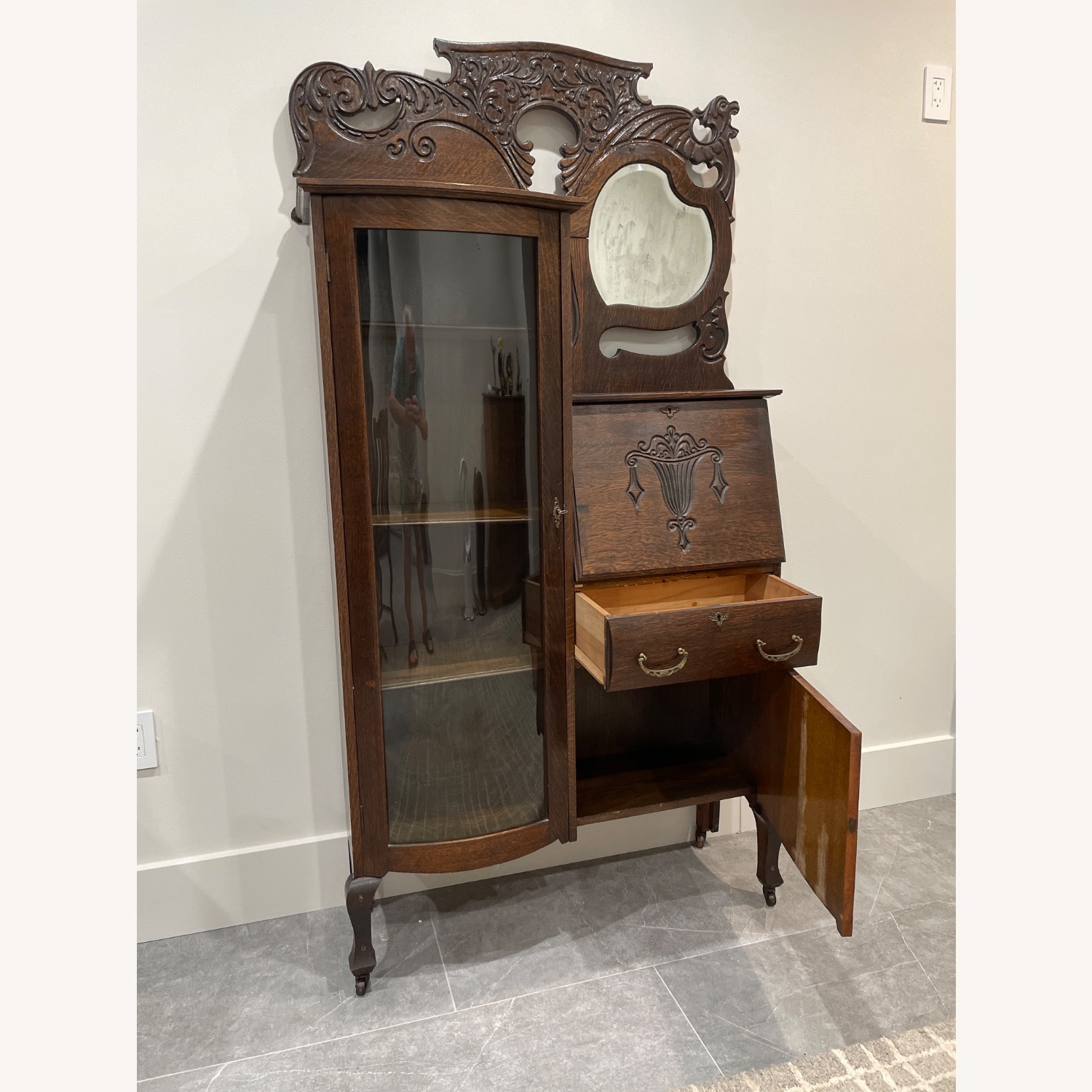 Vintage/Antique Finds Dark Brown Wood Bookcase - image-4