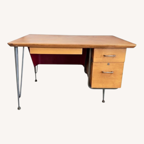 Used Vintage/Antique Finds Light Brown Wood Desk for sale on AptDeco