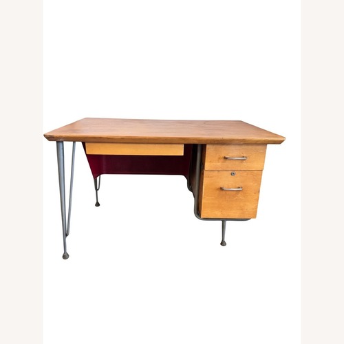 Used Vintage/Antique Finds Light Brown Wood Desk for sale on AptDeco