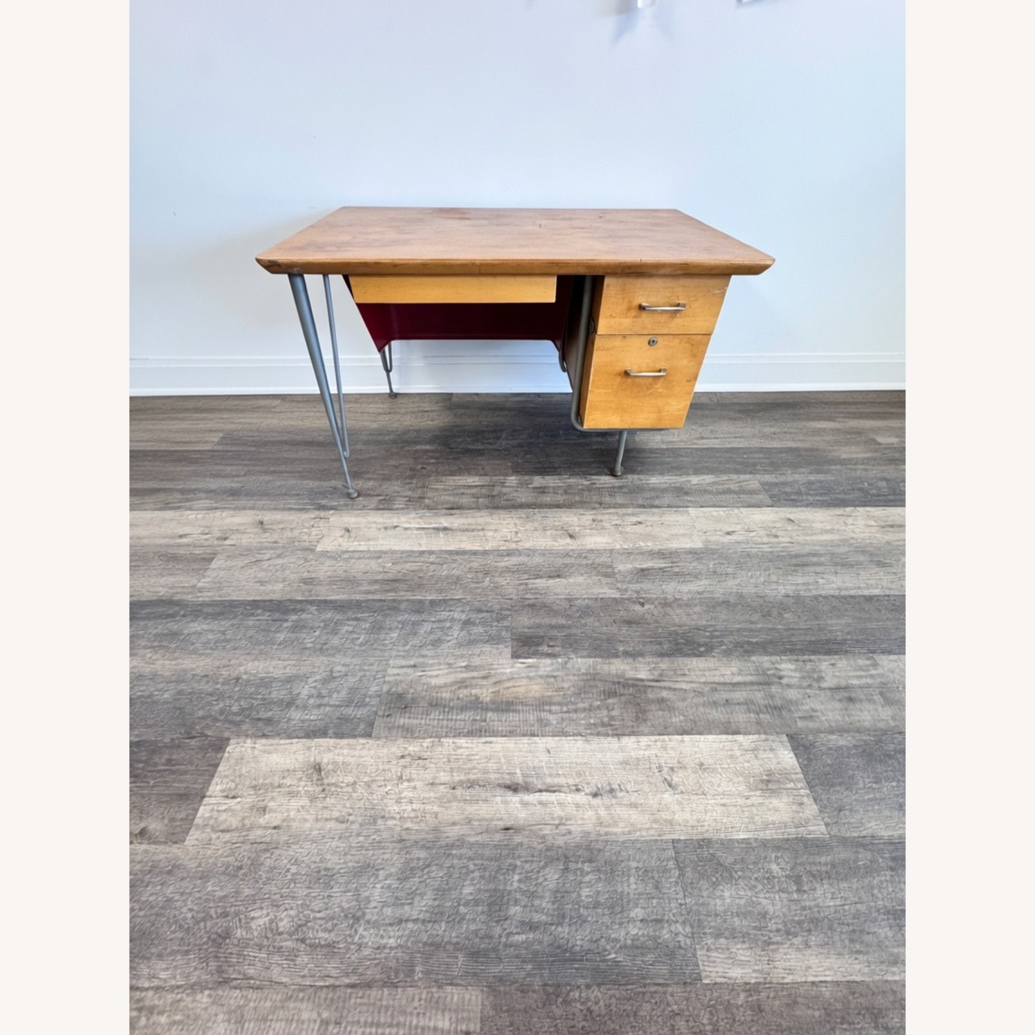 Vintage/Antique Finds Light Brown Wood Desk - image-2