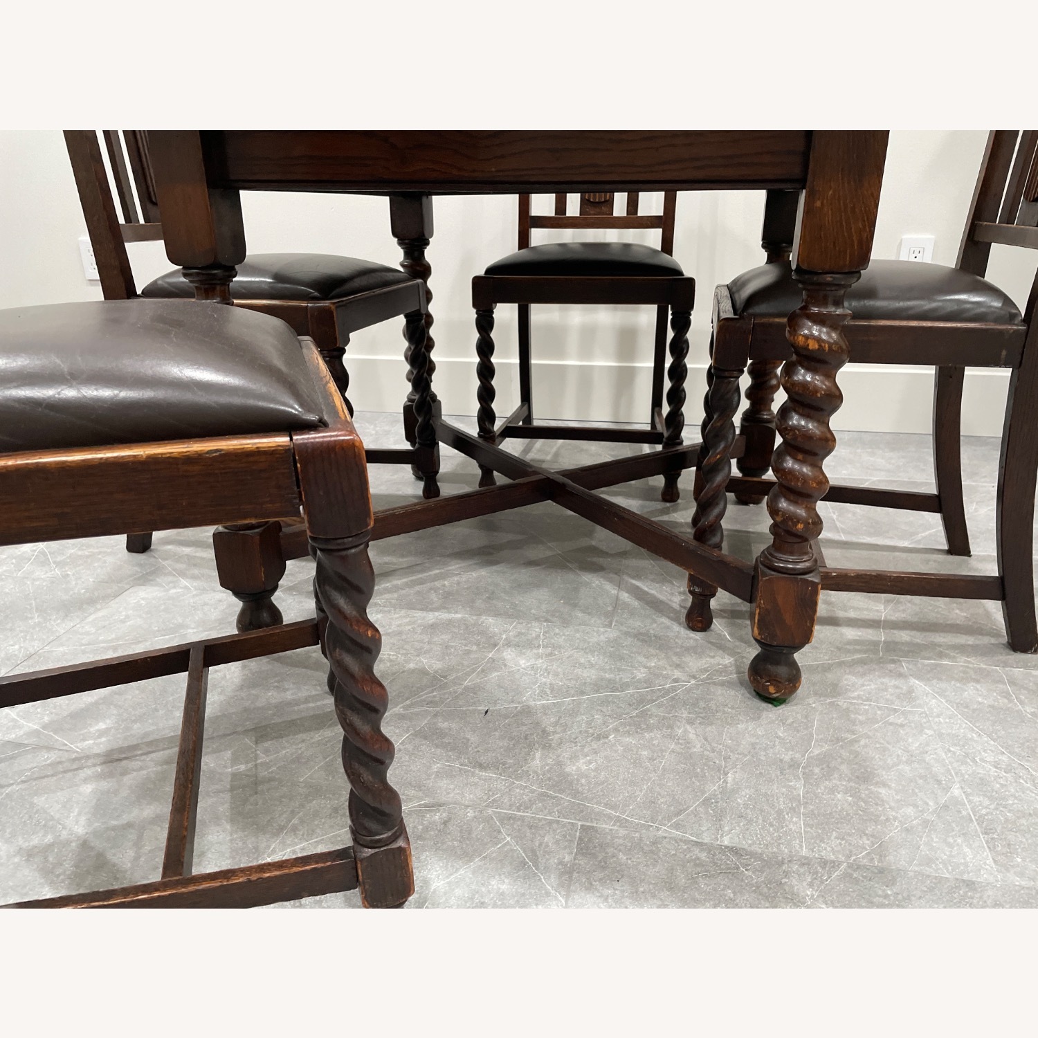 Vintage/Antique Finds Dark Brown Wood Dining Set - image-4