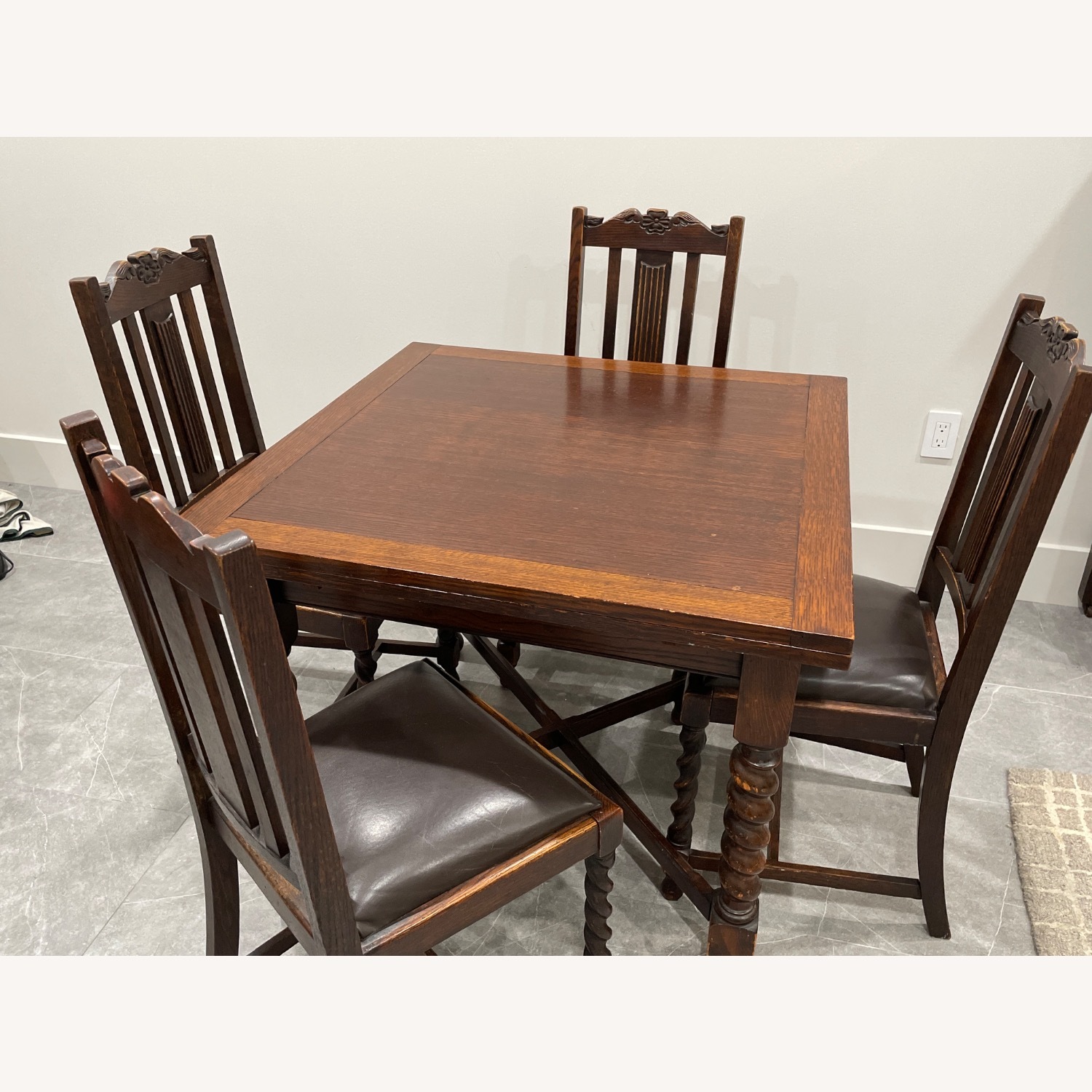 Vintage/Antique Finds Dark Brown Wood Dining Set - image-2