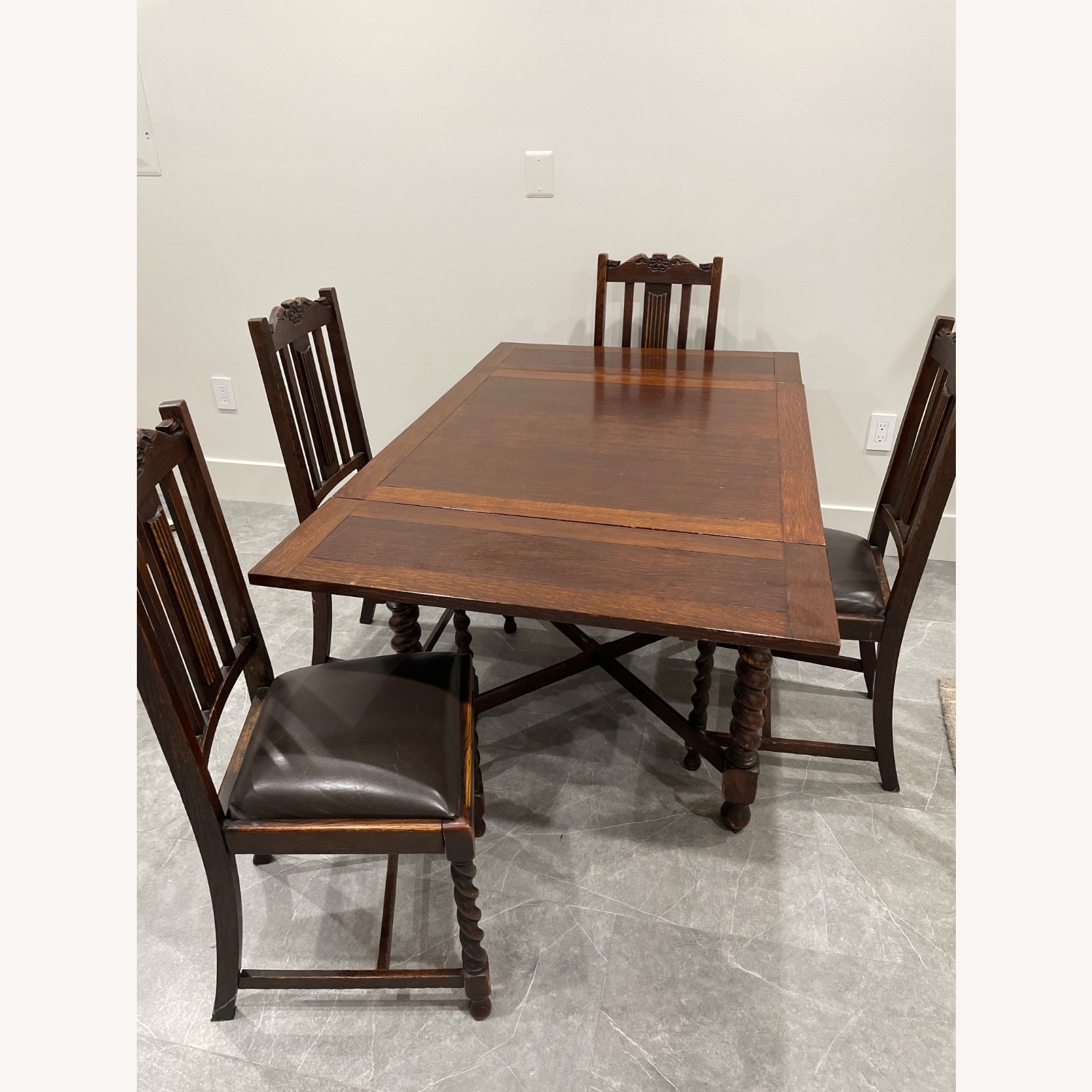 Vintage/Antique Finds Dark Brown Wood Dining Set - image-3