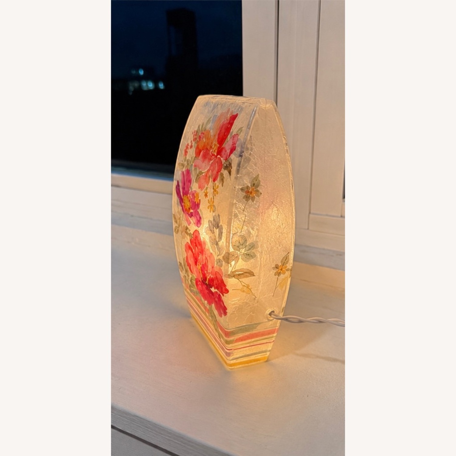 Floral Glass Decorative Accent Lamp - image-3
