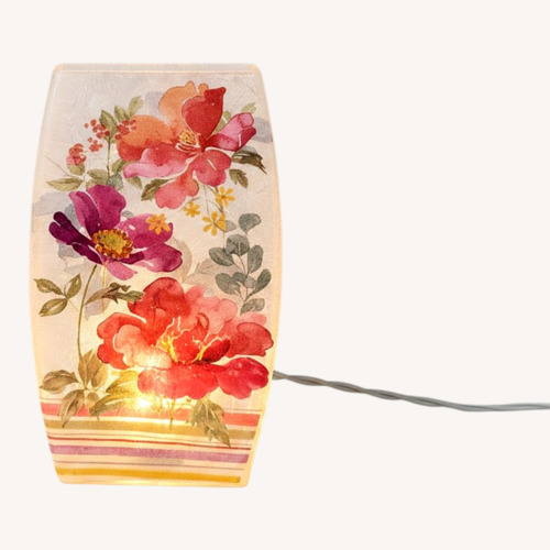Used Floral Glass Decorative Accent Lamp for sale on AptDeco