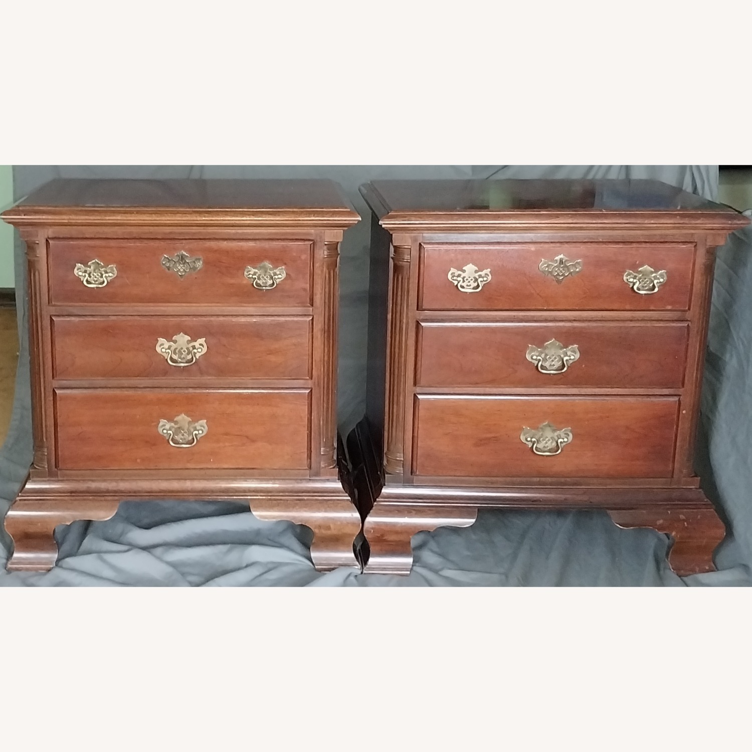 American Drew Dark Brown Wood Nightstand - image-1