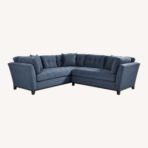 Used Rooms To Go Cindy Crawford Dark Blue 2 piece sectional for sale on AptDeco