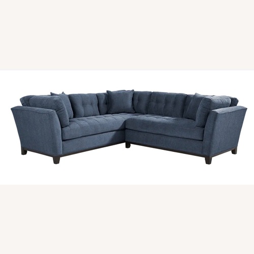 Used Rooms To Go Cindy Crawford Dark Blue 2 piece sectional for sale on AptDeco