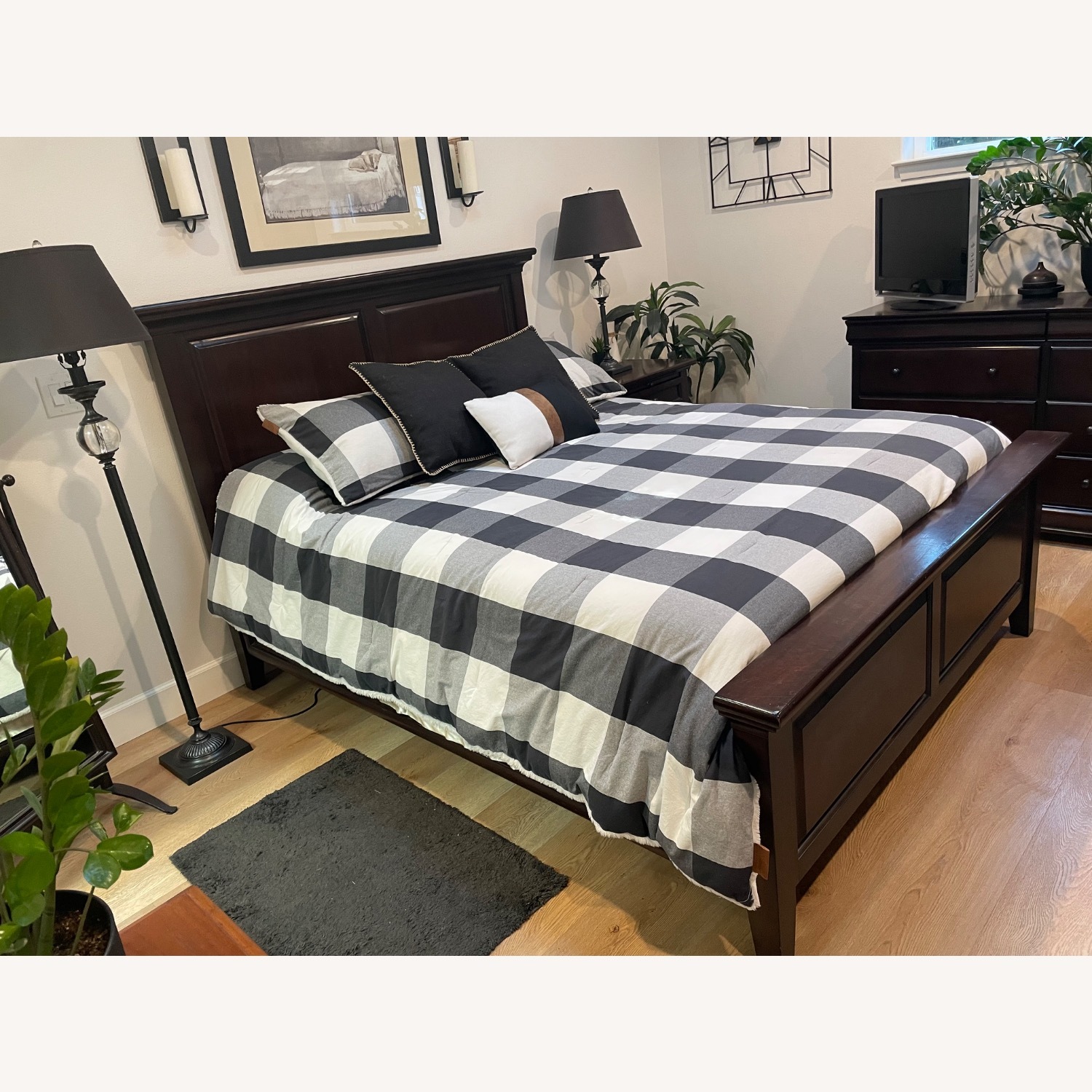 Pottery Barn Hudson Dark Brown Wood Queen Bed - image-3