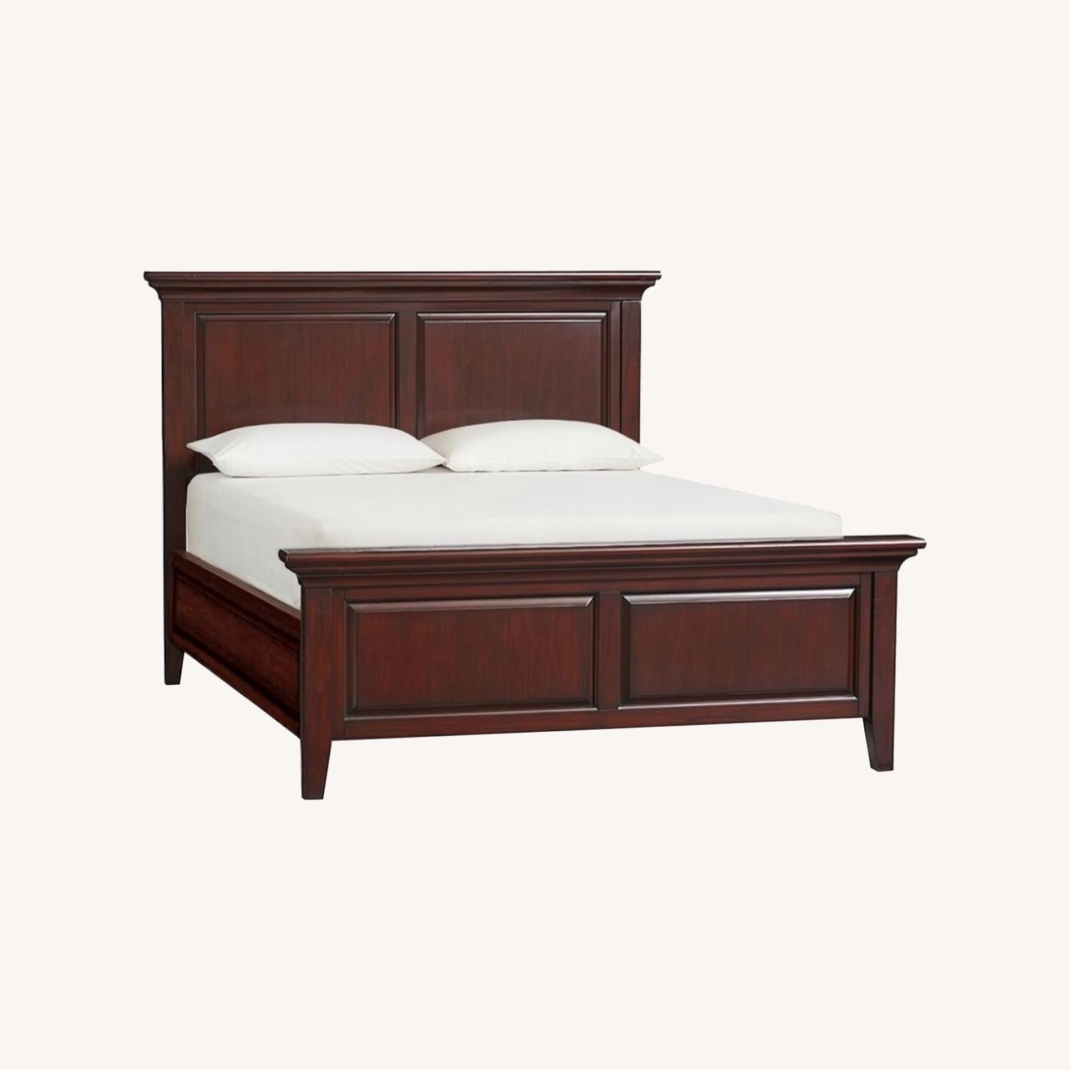 Pottery Barn Hudson Dark Brown Wood Queen Bed - image-4