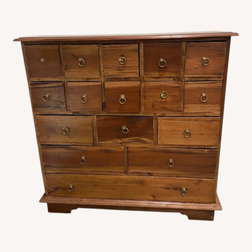 Used Vintage/Antique Finds Dark Brown Wood Chest for sale on AptDeco