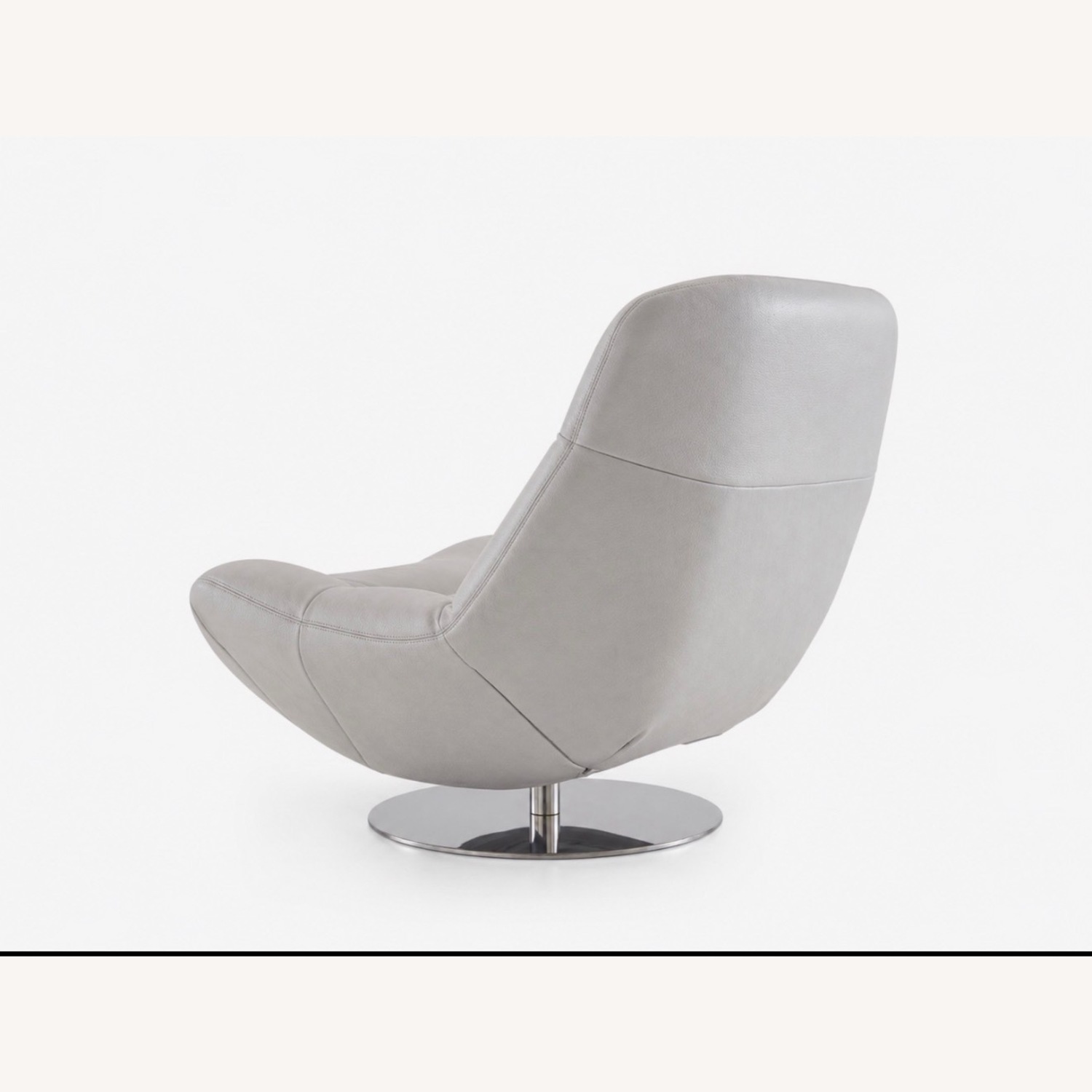 Ligne Roset Light Gray Leather Accent Chair - image-3