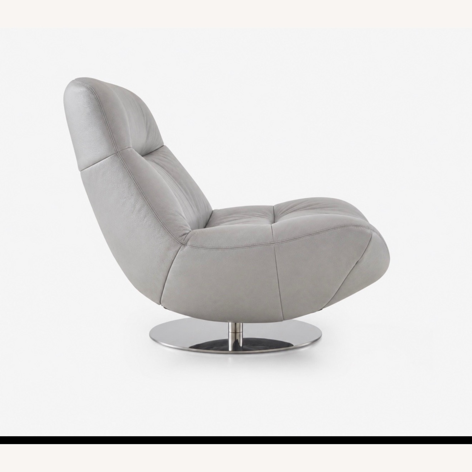 Ligne Roset Light Gray Leather Accent Chair - image-2