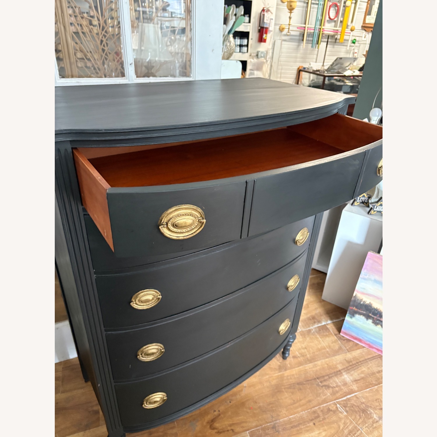 Vintage/Antique Finds Black Wood Dresser - image-5
