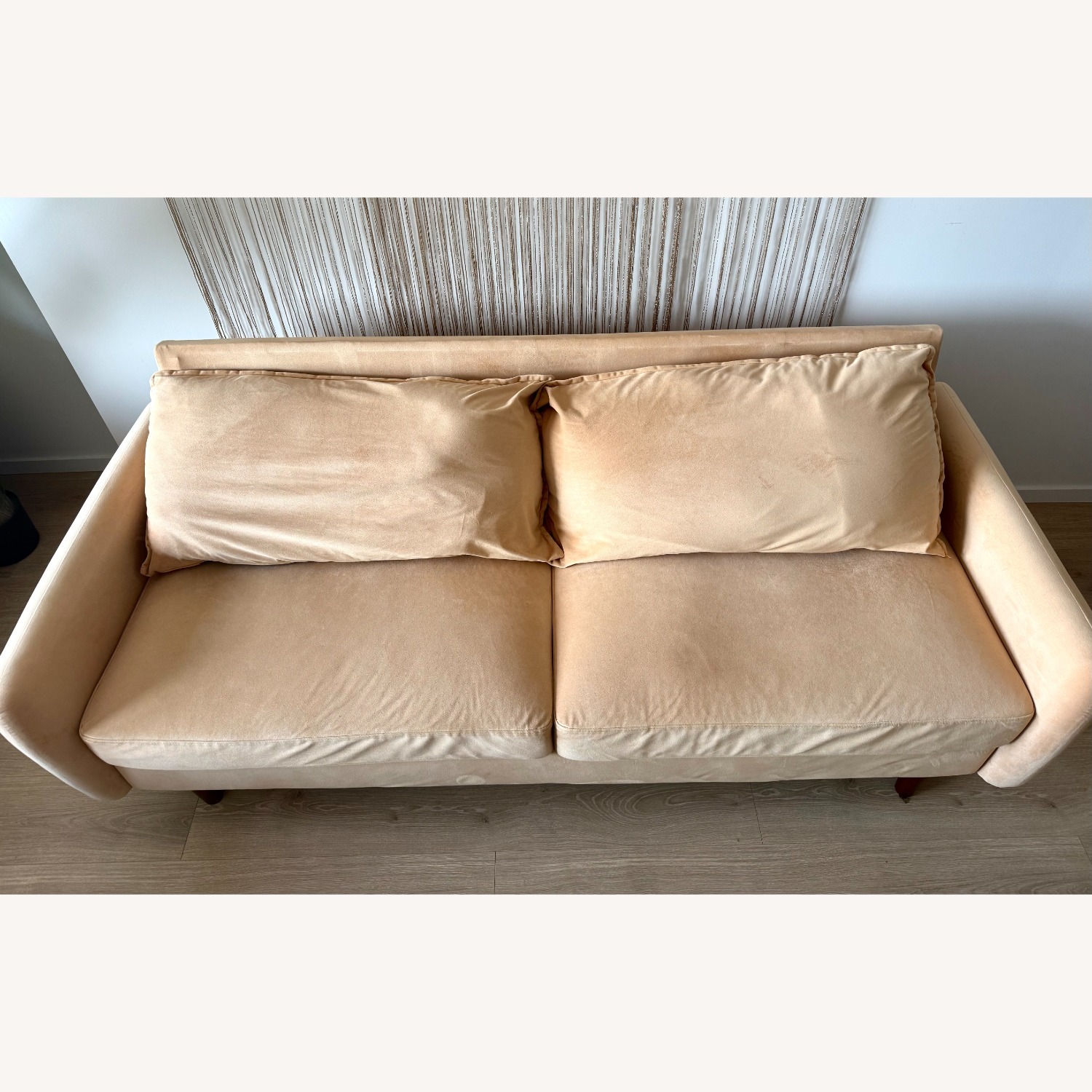 Overstock Yellow Velvet 2 Seater Sofa - image-2
