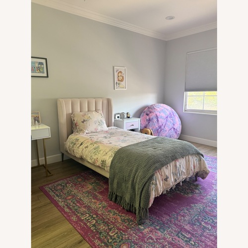 Used Pottery Barn Upholstered Twin Bed for sale on AptDeco