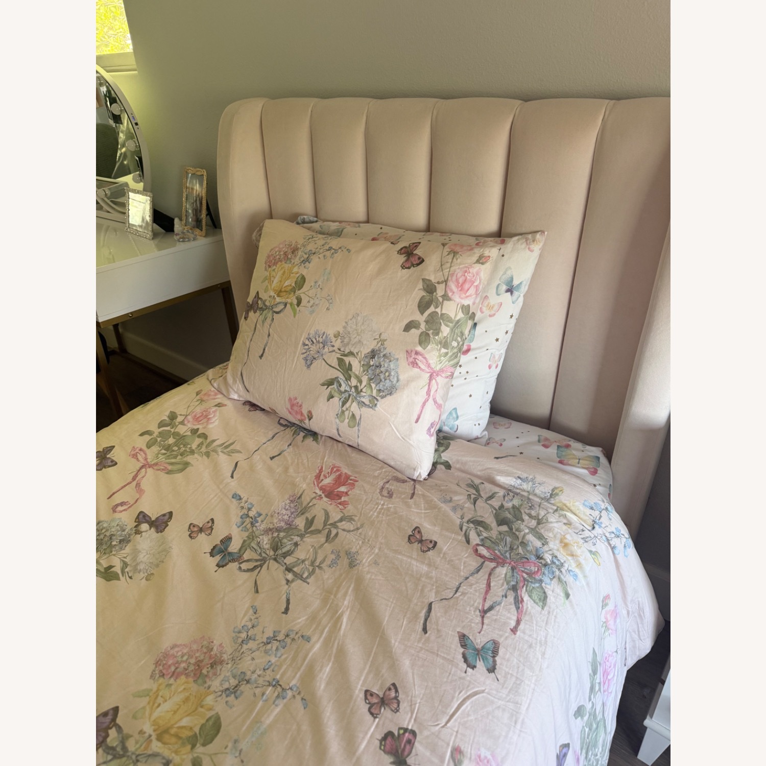 Pottery Barn Upholstered Twin Bed - image-4
