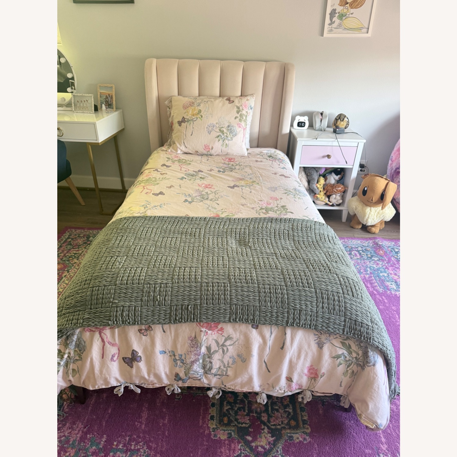Pottery Barn Upholstered Twin Bed - image-5