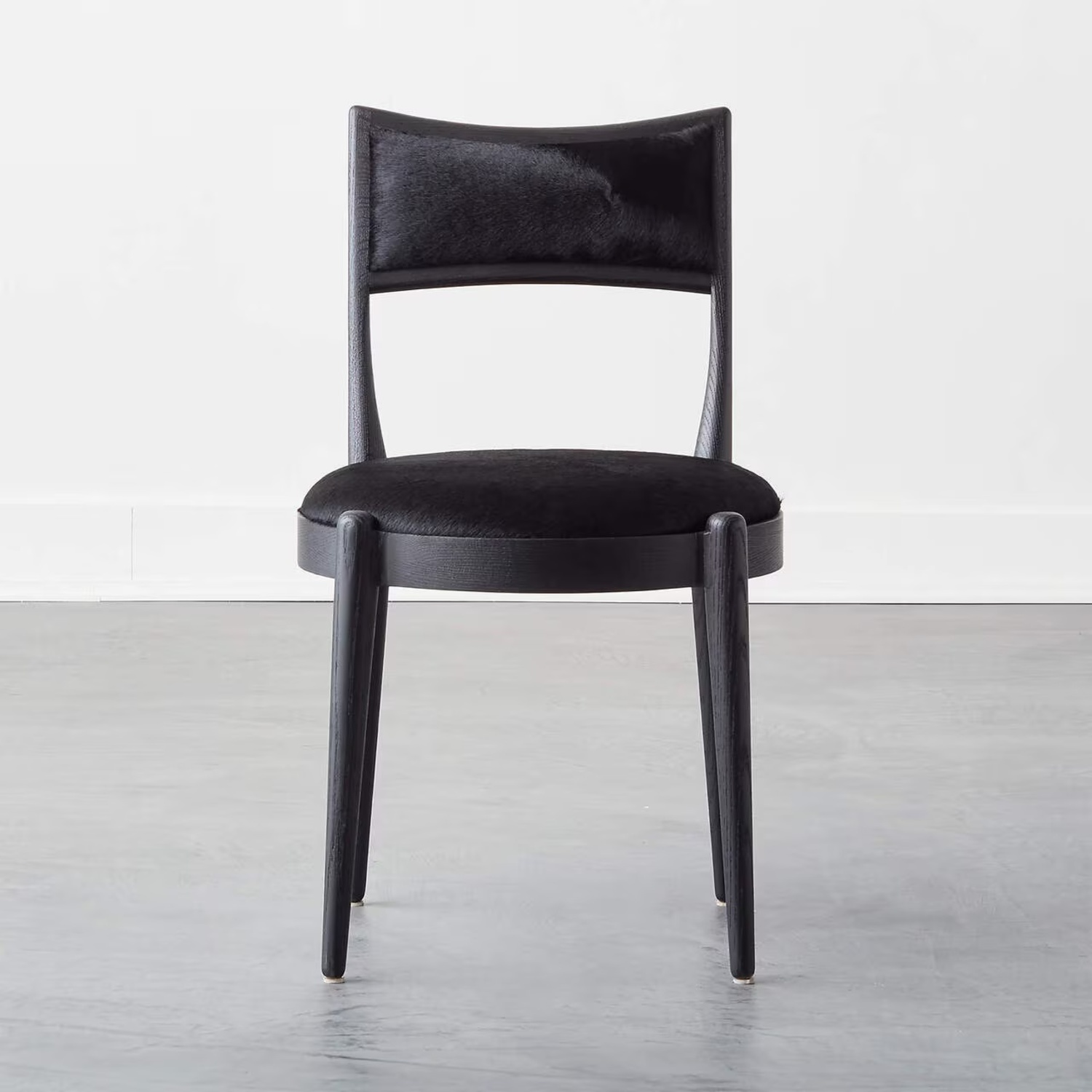 CB2 Black Fur and Hide Dining Chairs - image-4