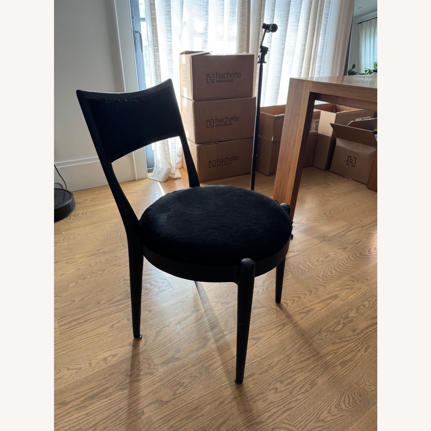 CB2 Black Fur and Hide Dining Chairs - image-2