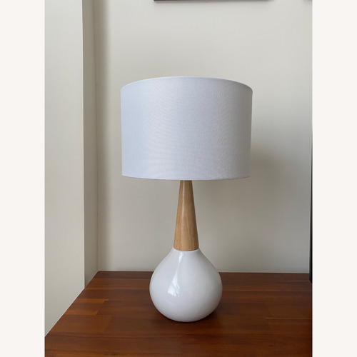 Used AllModern Scotia Ceramic and Wood Table Lamp for sale on AptDeco