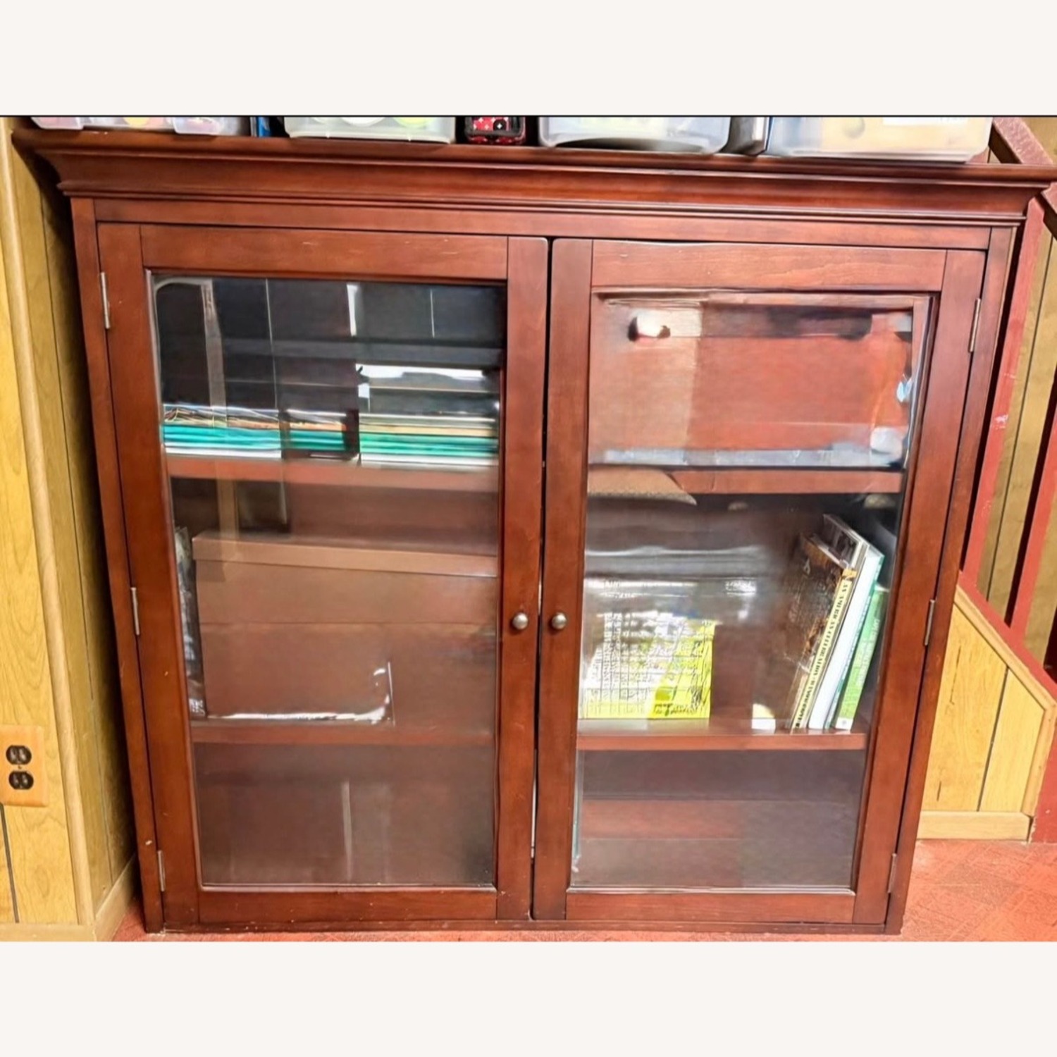 Dark Brown Wood Bookcase - image-3