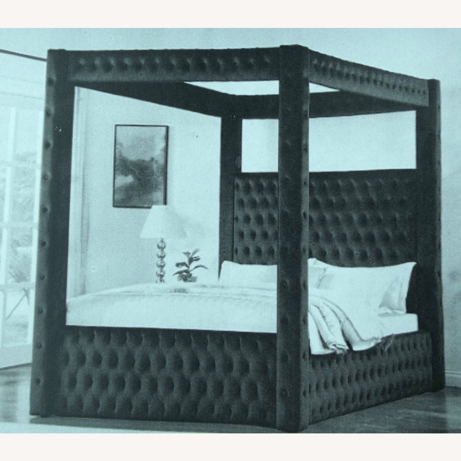 Contempo Space Black Velvet King Bed Canopy  - image-2