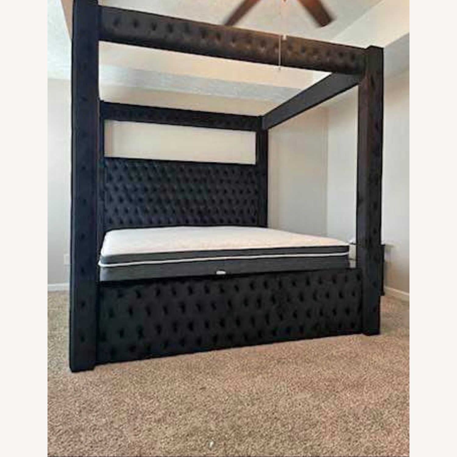 Contempo Space Black Velvet King Bed Canopy  - image-3