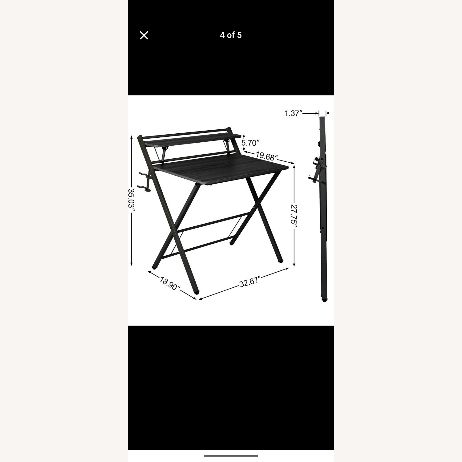 Foldable Black Metal Deak - image-3