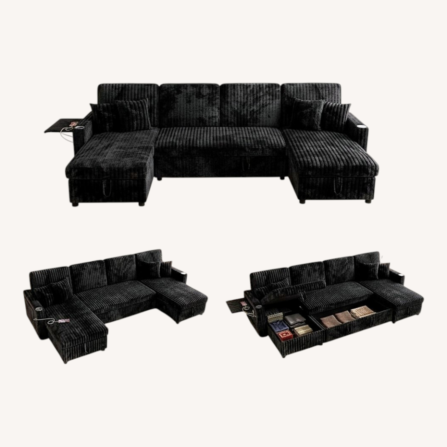 Corduroy Sectional - image-0