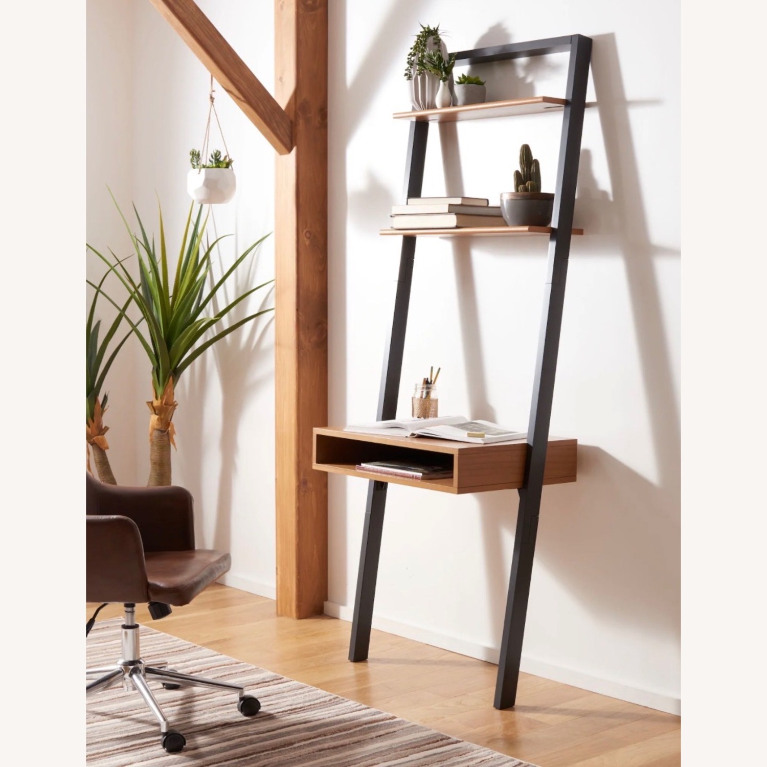 West Elm Ladder Shelf Wall Desk - image-3