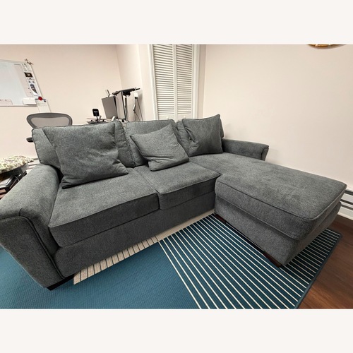 Used Macy's Gray Sleeper Sectional – Queen Pull-Out Bed for sale on AptDeco