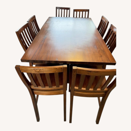 Used Counter Height Dining Table Set with 8 Chairs for sale on AptDeco