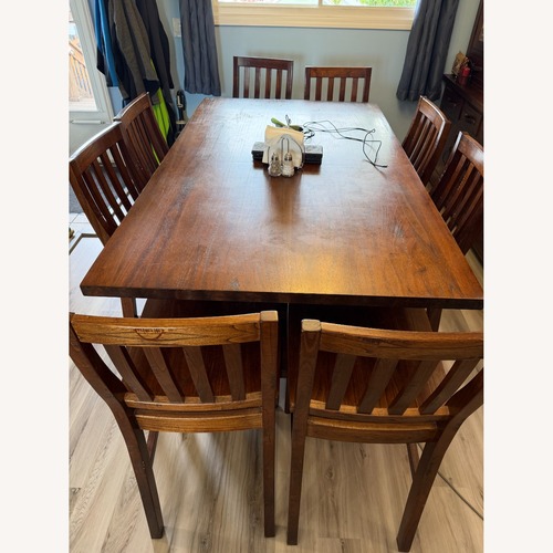 Used Counter Height Dining Table Set with 8 Chairs  for sale on AptDeco