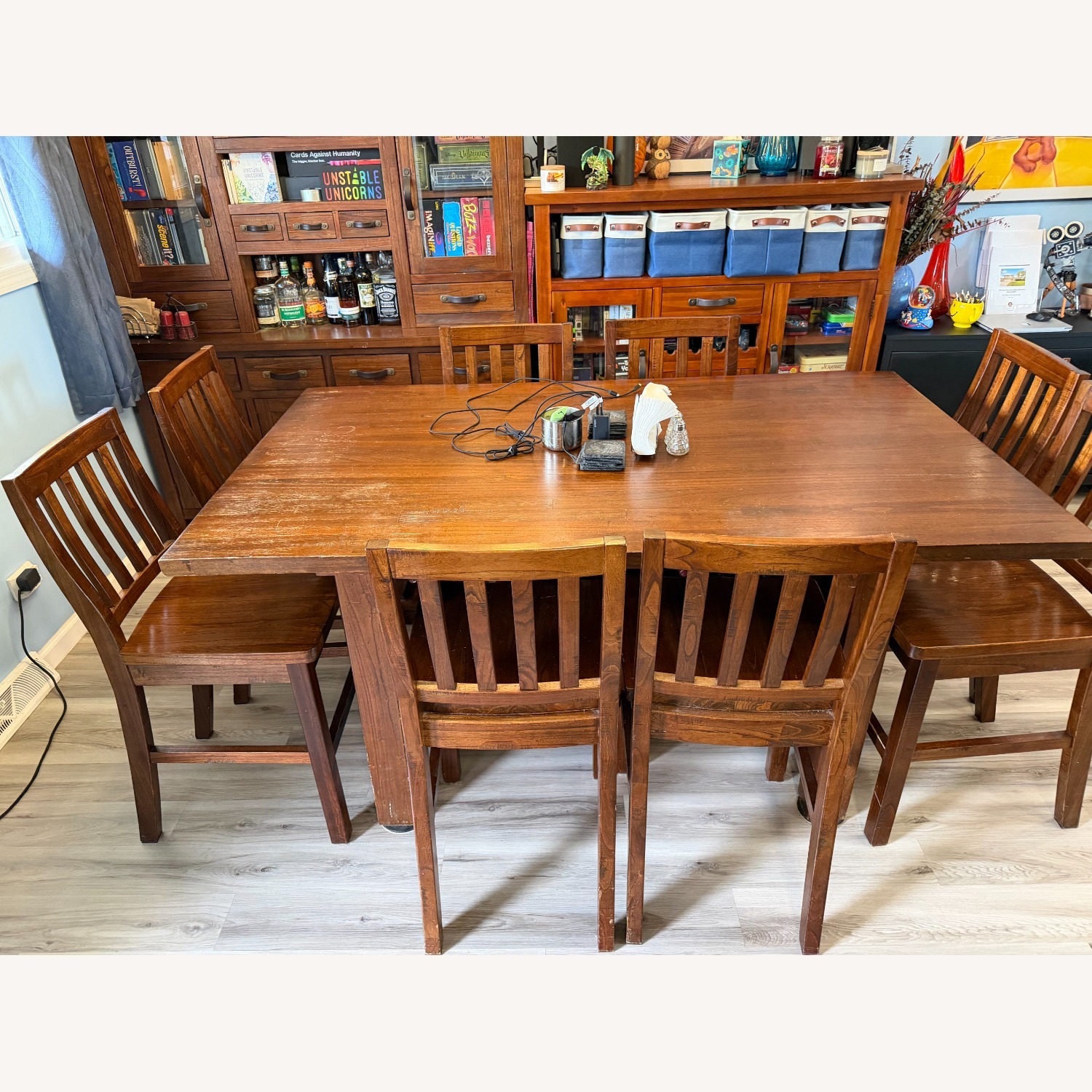 Counter Height Dining Table Set with 8 Chairs - image-2